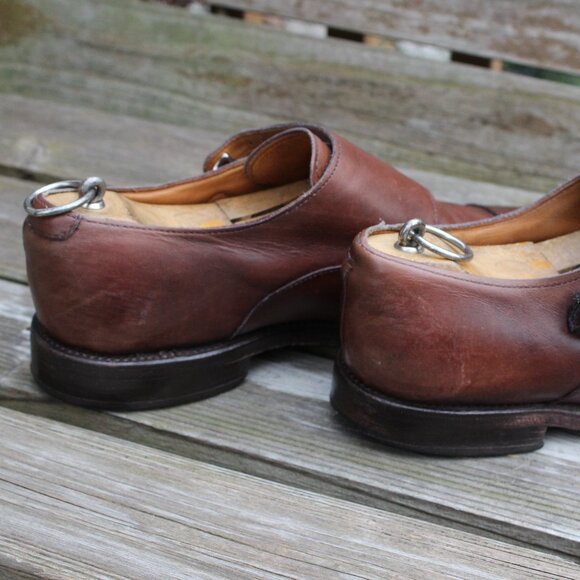 Allen Edmonds Double Monk Strap Cap Toe, Brown Leather, Men's 9 D, Made in USA - Picture 9 of 15